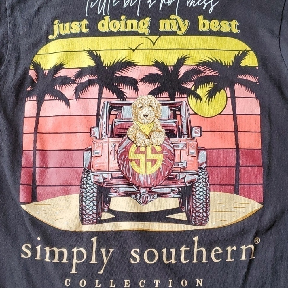 Simply Southern Black SS tee size small Just Doing My Best